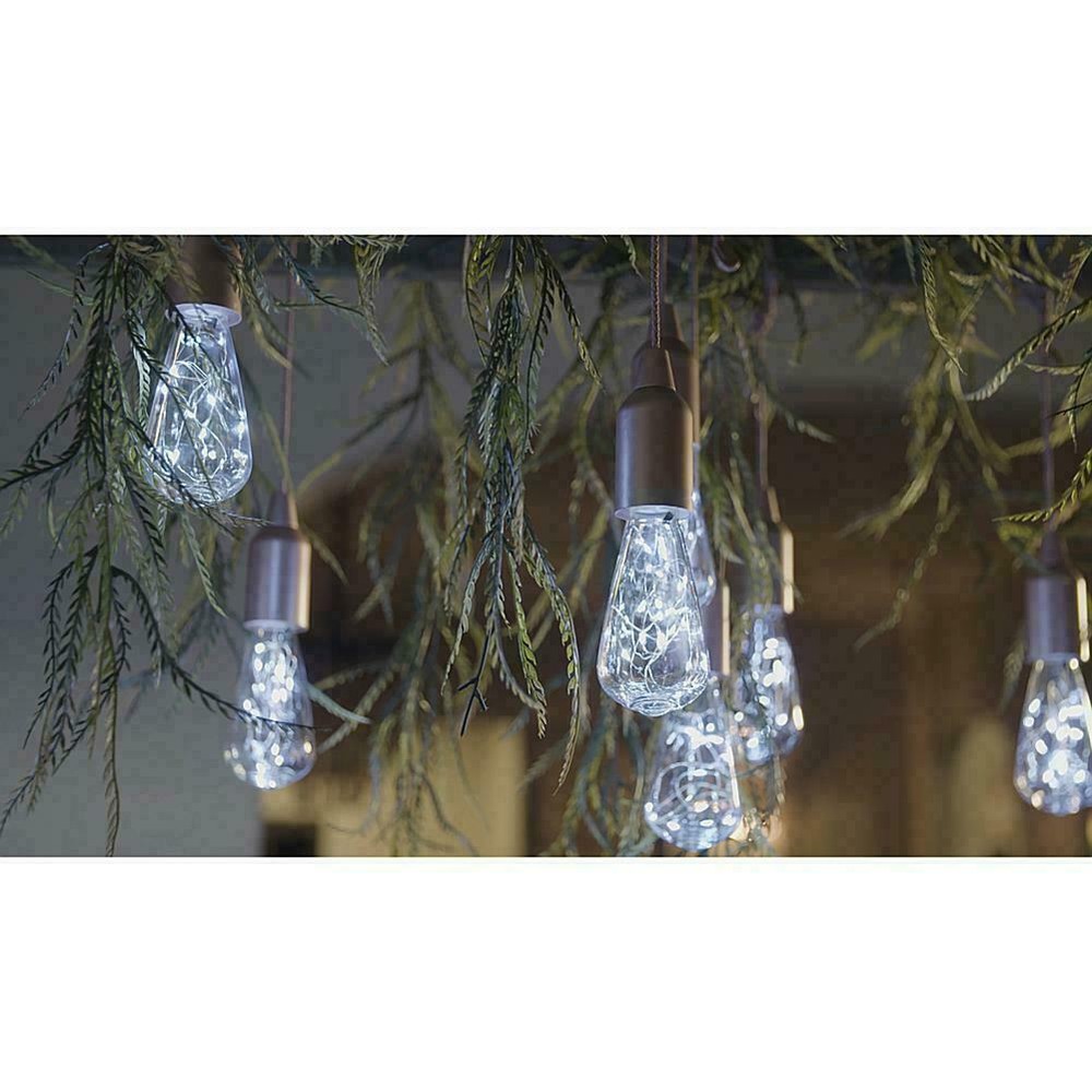 Improvements 4-Pack LED Edison Firefly Fairy Pull Lights w/ Remote, Aged Bronze
