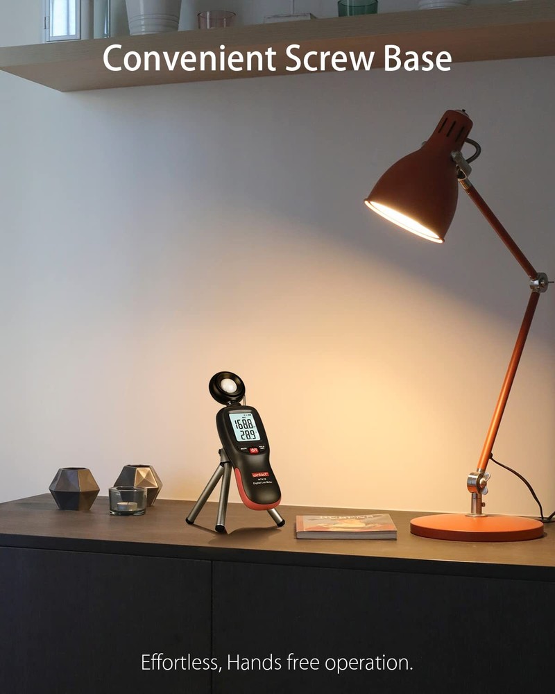 Digital Illuminance Light Meter Handheld with Thermometer Ambient Lux Meter R...