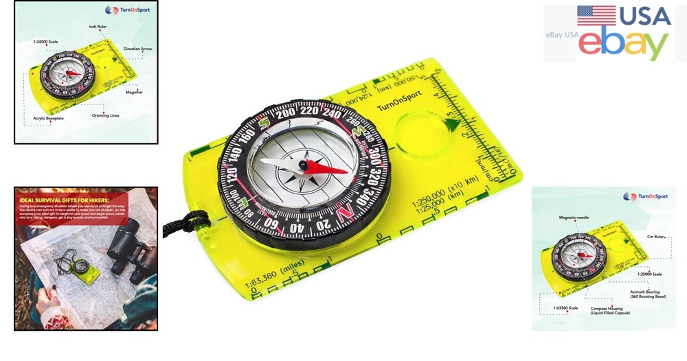 Acrylic Baseplate Compass with Liquid-Filled Capsule for Accurate Direction
