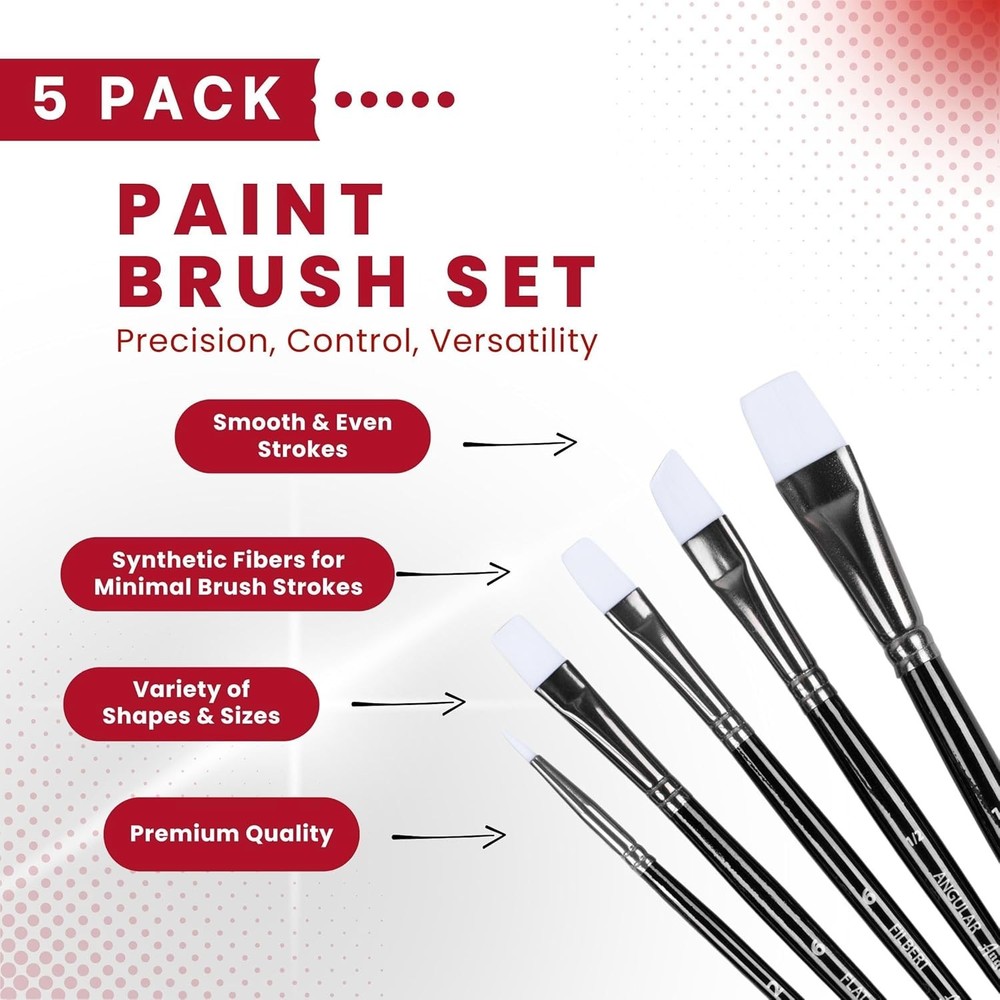 Angelus Paint Brush Set Round Flat Angular Artist Small, Original Version