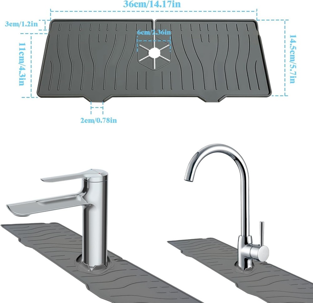 Multipurpose Silicone Sink Splash Guard - 14'' Durable Protection & Easy Install