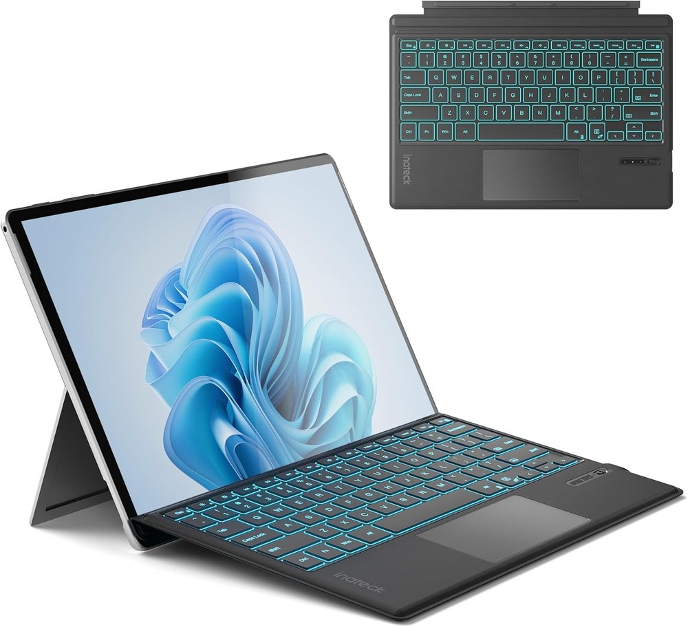 Inateck Surface Pro 7/7+/6/5/4 Keyboard, Bluetooth, 7-Color Backlight, Touchpad