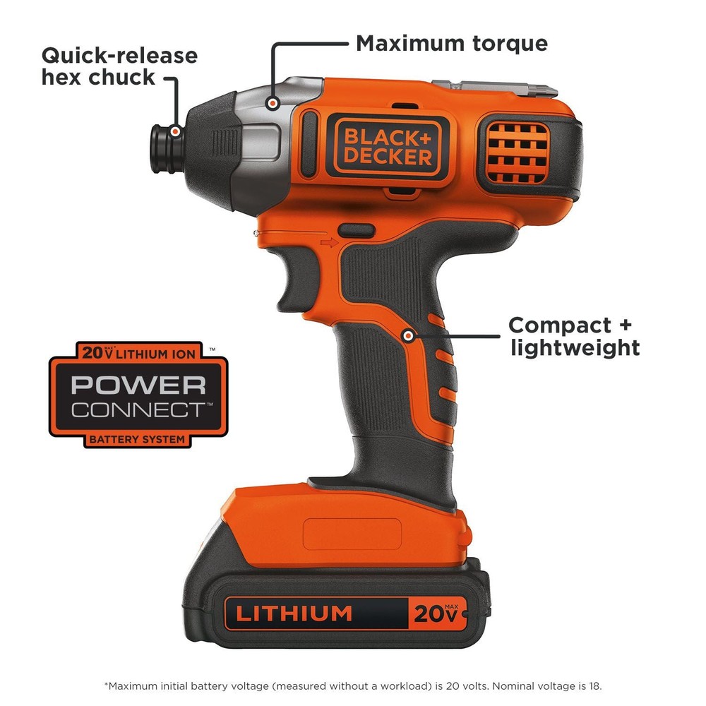 BLACK+DECKER 20V Max* Lithium Impact Driver - BDCI20C