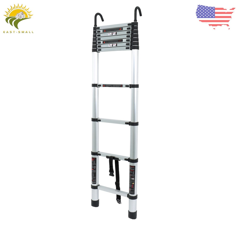 10.5 FT Multi Purpose Telescoping Ladder Folding Extension Step Ladder with Hook