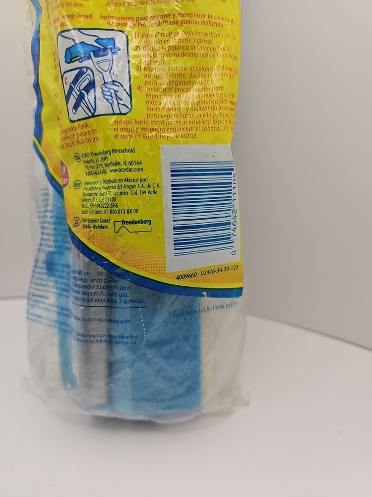 O Cedar Pro Scrub 10” Roller Mop Refill Sponge 2007 SEALED