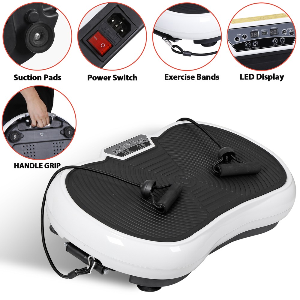 Vibration Plate Exercise Machine Home Training Equipment Workout Vibration White