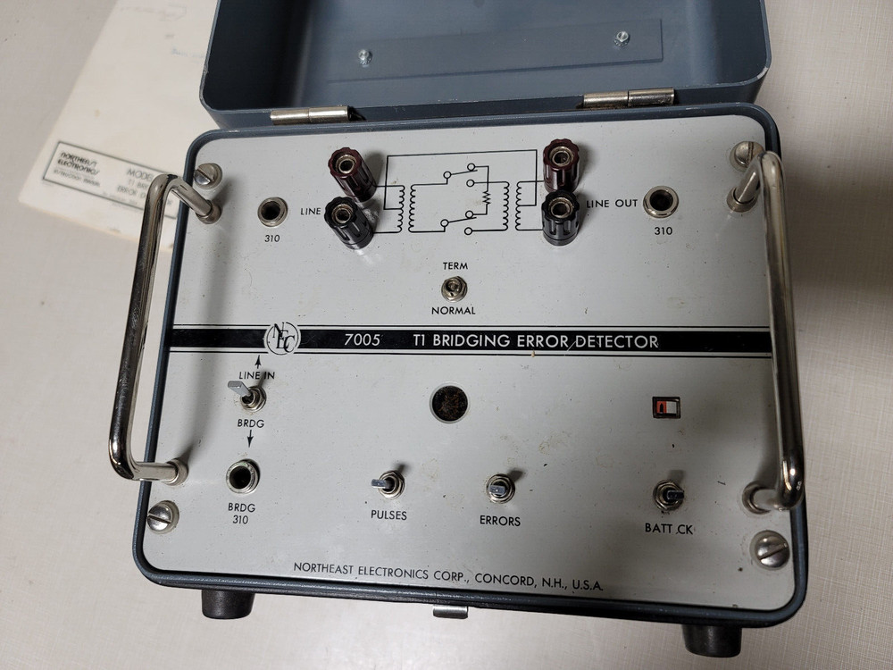 Northeast Electronics Model 7005 Telephone T1 Bridging Error Detector