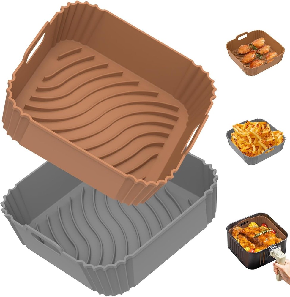 2 Pack Square Silicone Air Fryer Liners