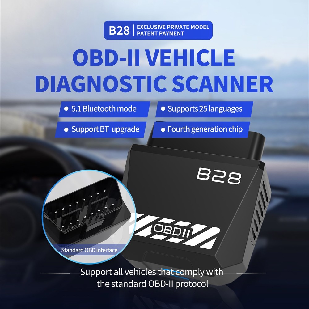 2026 Bluetooth Auto Diagnostic Tool OBDII Scanner Adapter OBD2 Code Tool