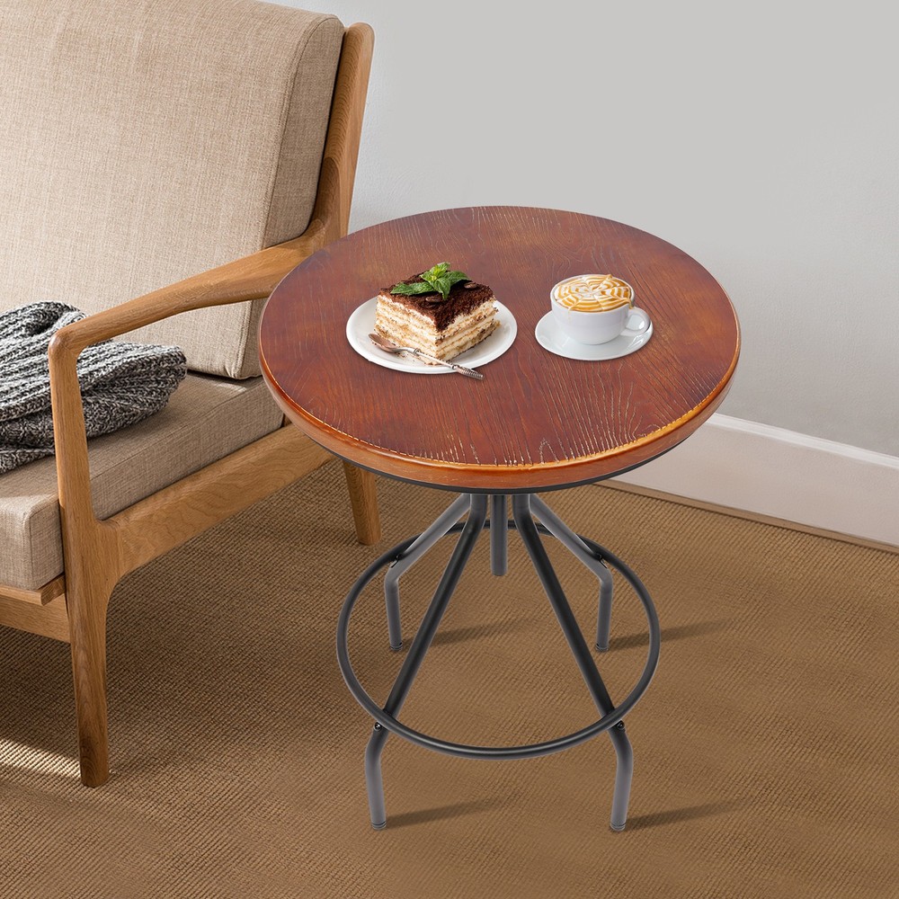 Height Adjustable Side Table Lifting Bar Table Rustic Elegance Style Side Table