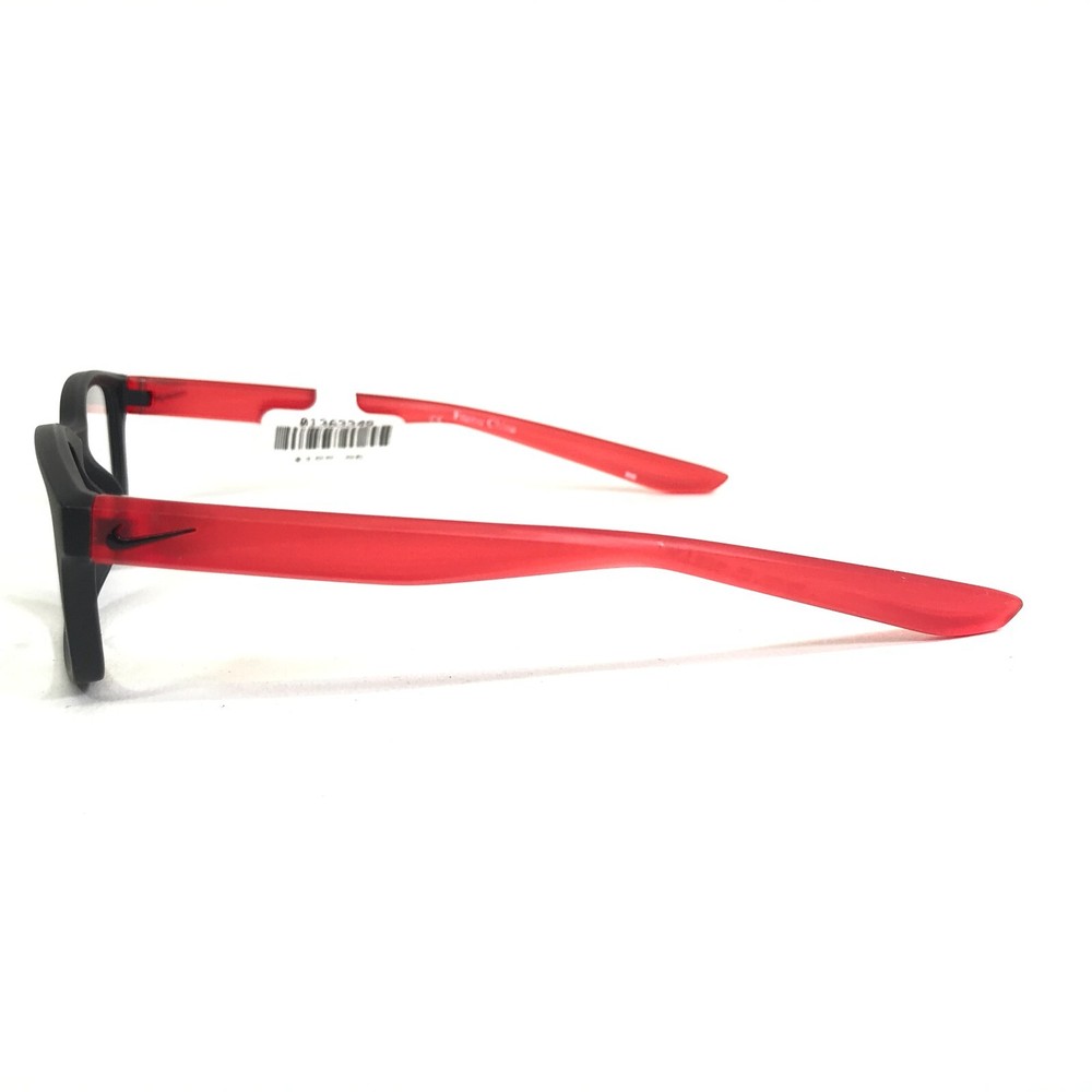 Nike Kids Eyeglasses Frames 5005 006 Black Matte Clear Red Rectangular 46-16-125