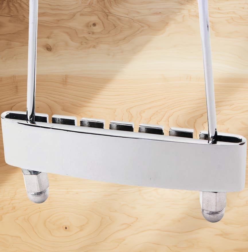 FarBoat 6-String Trapeze Tailpiece Bridge Metal Replacement Silver