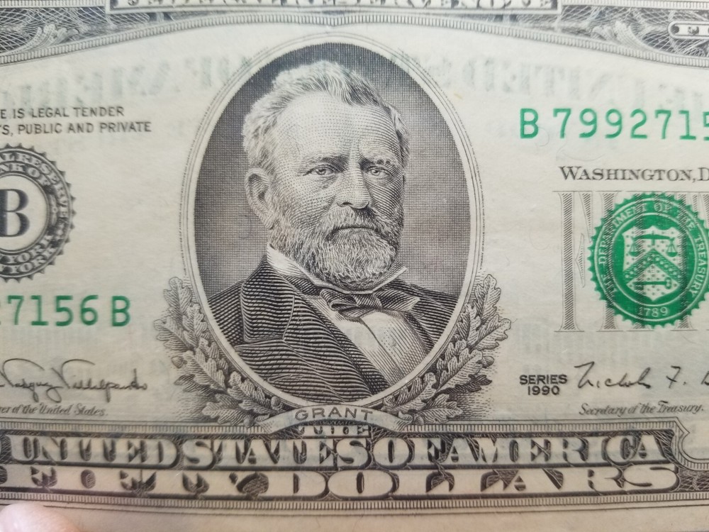 $50 Wet Ink Transfer/Ink Bleed, & Offset Print Error Note, Nice AU Bill