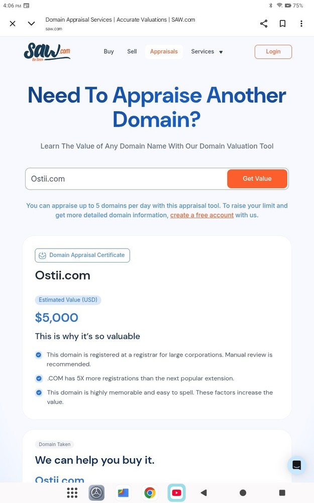 💥OSTII.COM DOMAIN NAME ESTIMATED VALUE IS $2214.00-$5000.00 GODADDY, ATOM