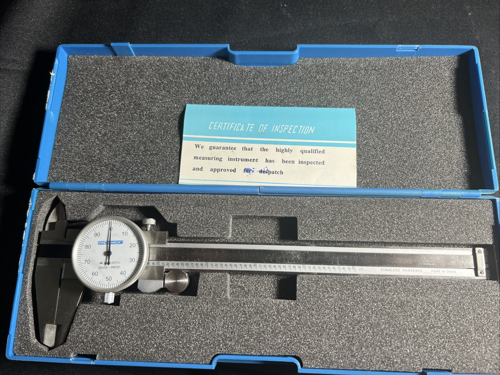 0-6" Steel Dial Caliper in Plastic, Fitted Case, New