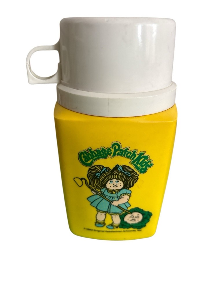 1983 Cabbage Patch Kids Yellow Plastic Thermos Cup Mug Original