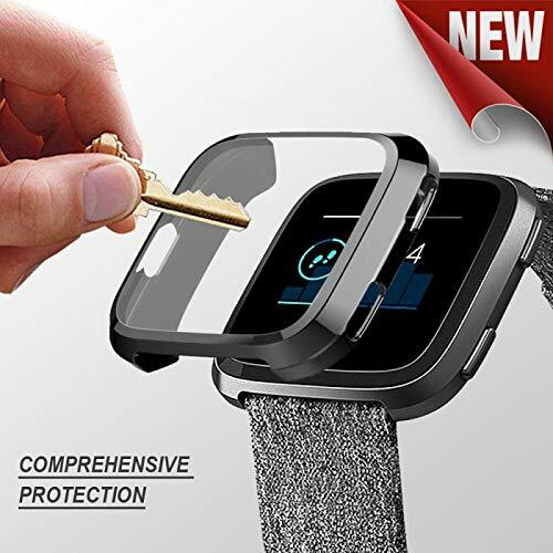 Silicone Protective TPU Frame Cover Case with Screen Protector For Fitbit Versa
