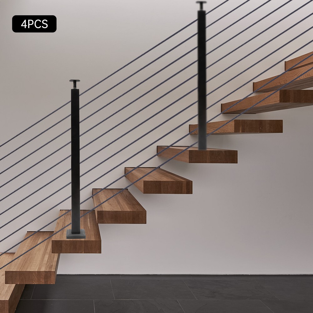 4 Pack Level drilled Cable Railing Post 36"x2"x2" Adjustable Top