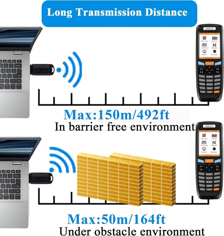 2D Wireless Barcode Scanner,JRHC Portable Inventory Scanner & Data Collector ...