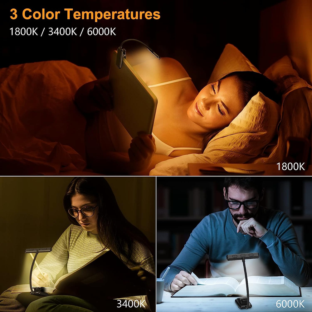Gritin 19 LED Rechargeable Book Light for Reading in Bed with Memory Function- E