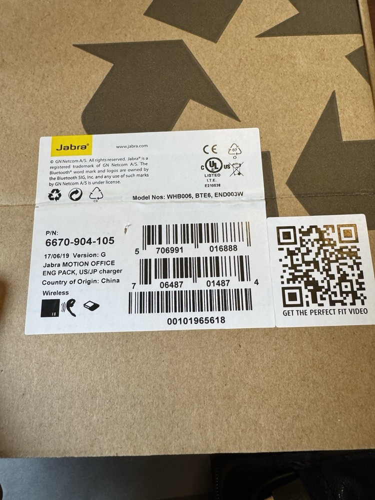 Jabra Motion Office UC Bluetooth Headset - Touch Screen WHB006
