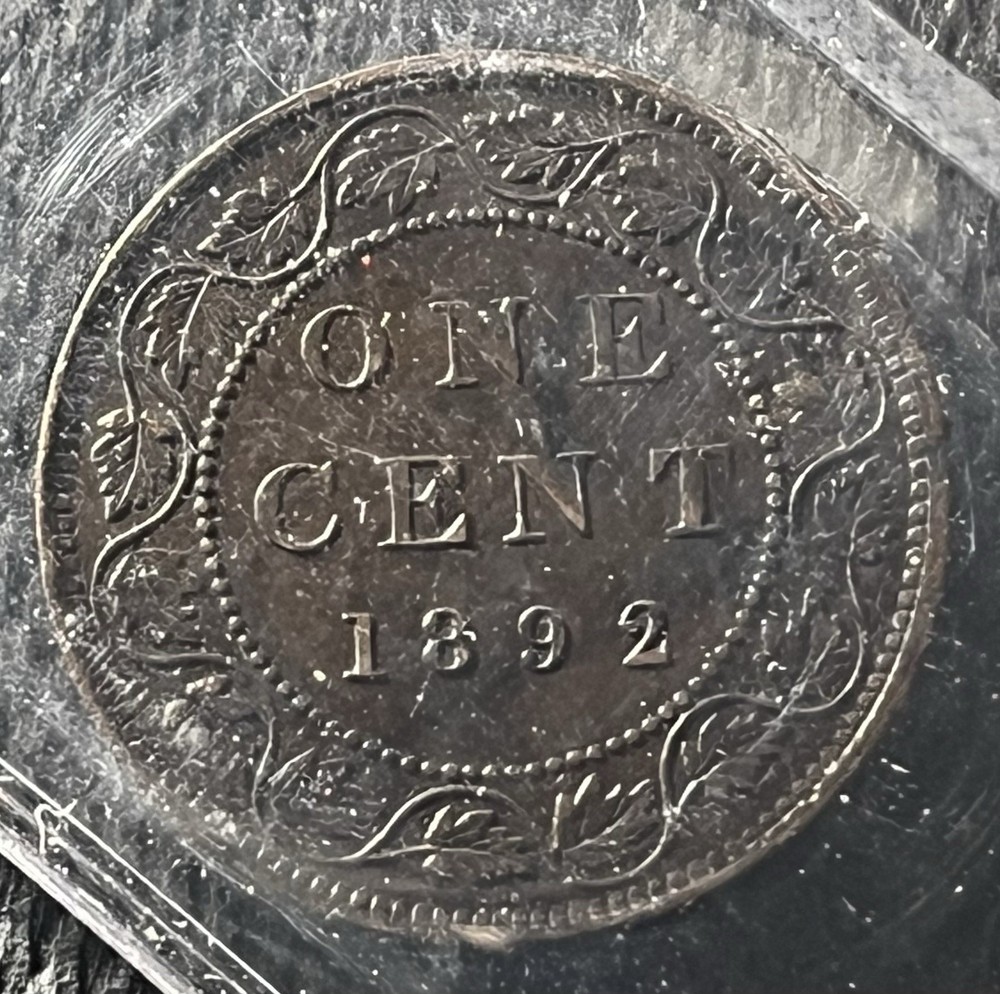 ICCS AU55 1892 Canada Large Cent