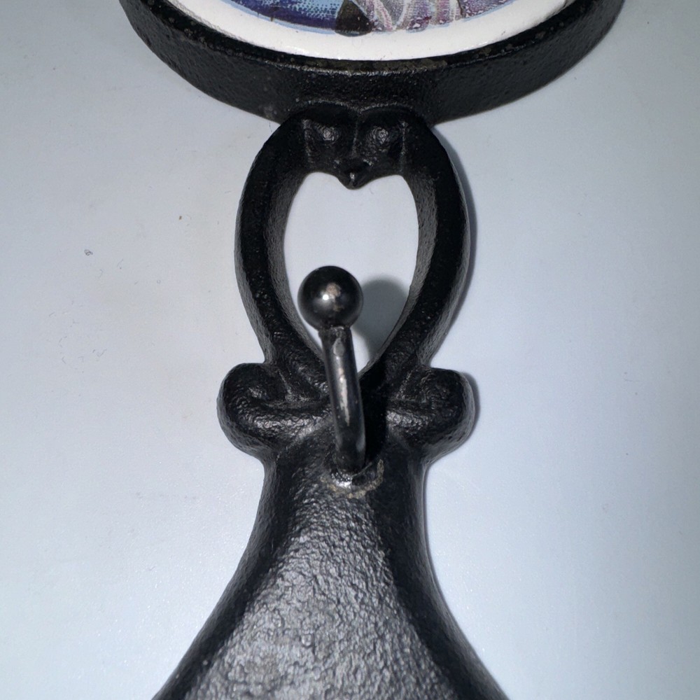 Enesco 12" Cast Iron Fork Spoon with Round Ceramic Tile Wall Hanger