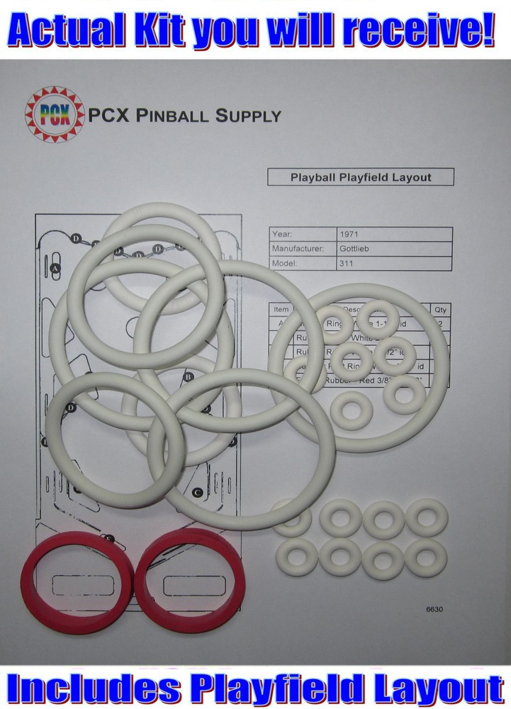 1971 Gottlieb Playball Pinball Rubber Ring Kit