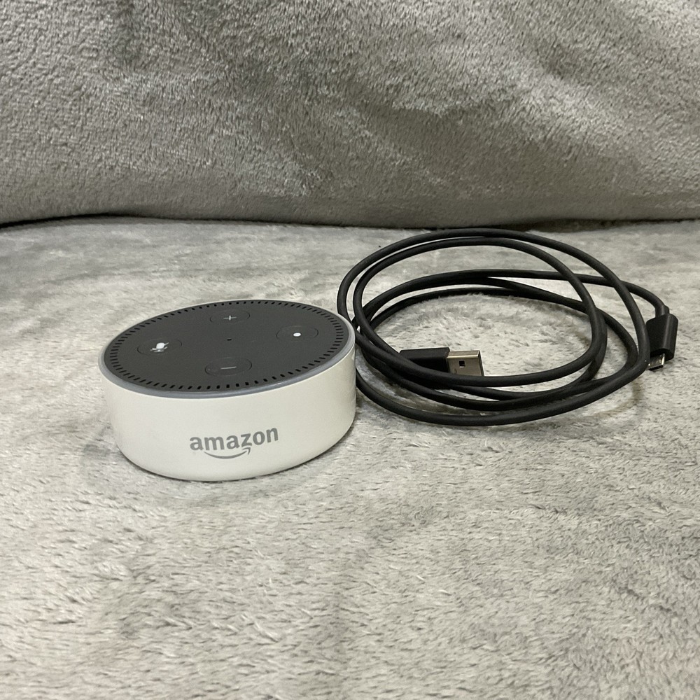 Amazon Echo Dot 2nd Generation Smart Speaker - White (RS03QR) With Cable
