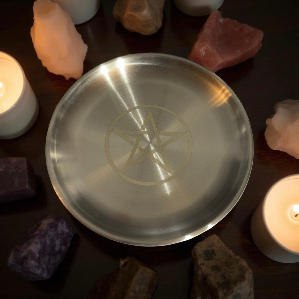 Alter Offering Plate - Pentagram - Silver