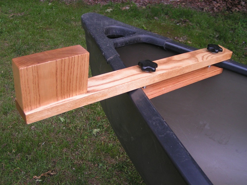 Canoe trolling motor mount - Solid Ash Natural Finish