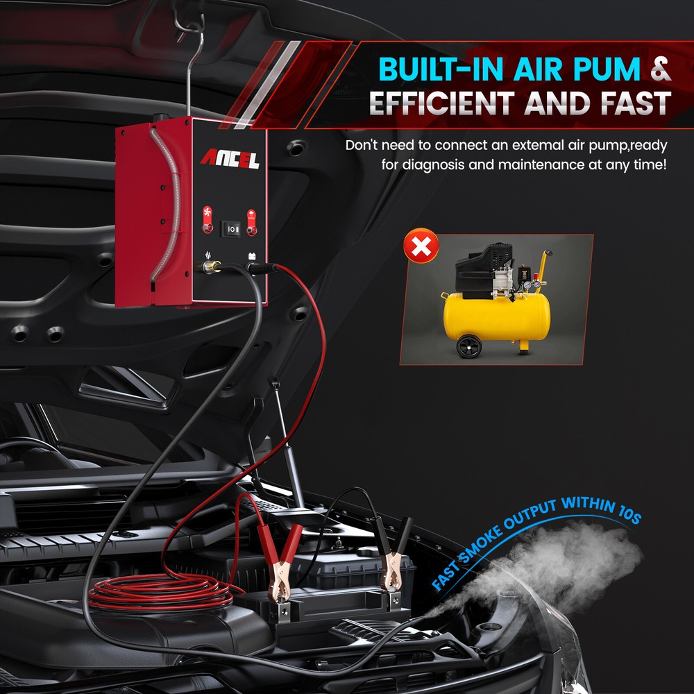 Automotive EVAP Smoke Leak Detector Machine Pipe System Vacuum Diagnostic Tester