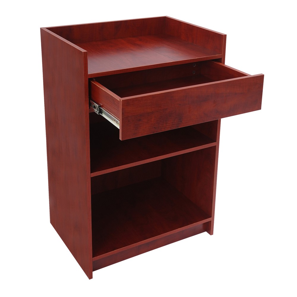 Elegant Maple Leaf Presentation Stand with Spacious Storage & Drawer