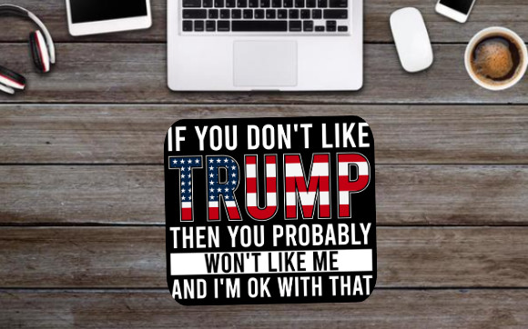 TRUMP THEMED FLAG MOUSEPAD MOUSE PAD THICK 9" X 7"