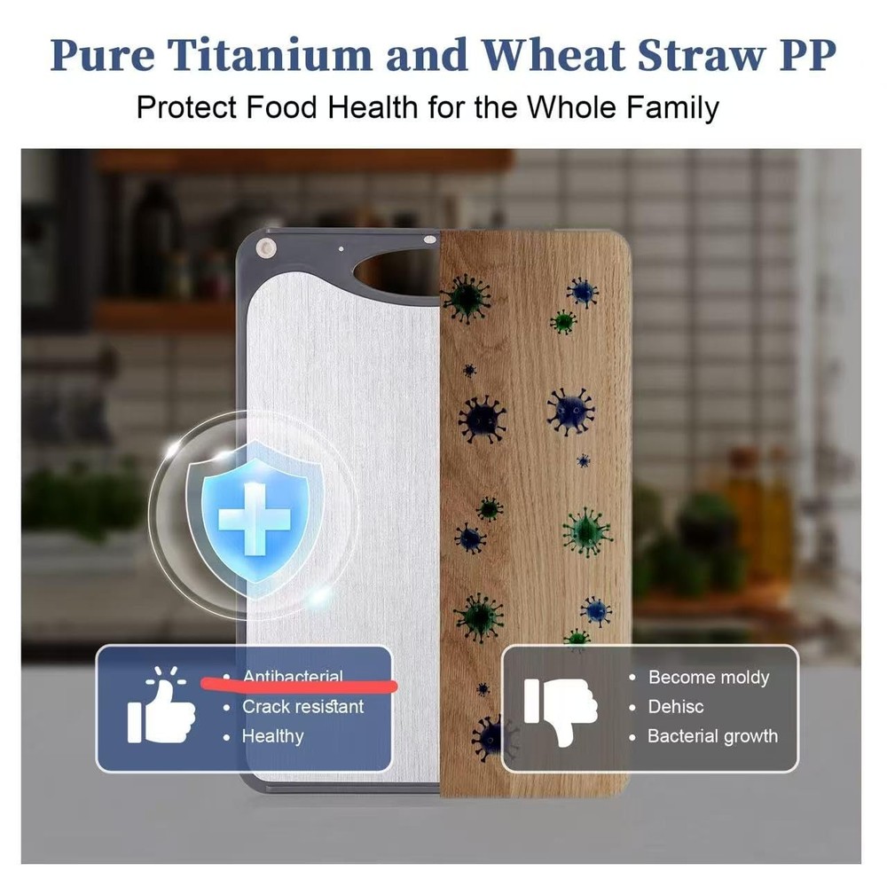 Titanium Cutting Boards For Kitchen, Double Sided Cutting Board, Food Titaniu...