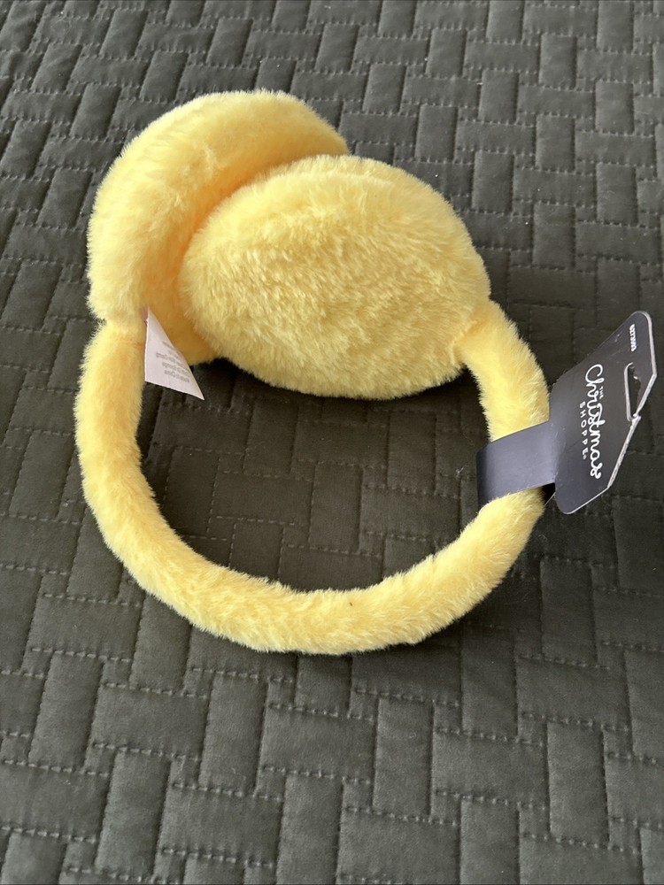 Yellow Smiley Face Ear Muffs NEW!