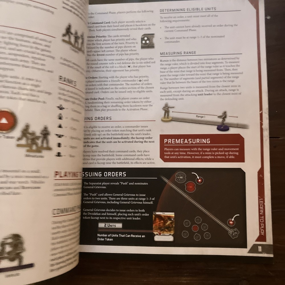Star Wars Legion Learn To Play Booklet - Reference Manual Instructions