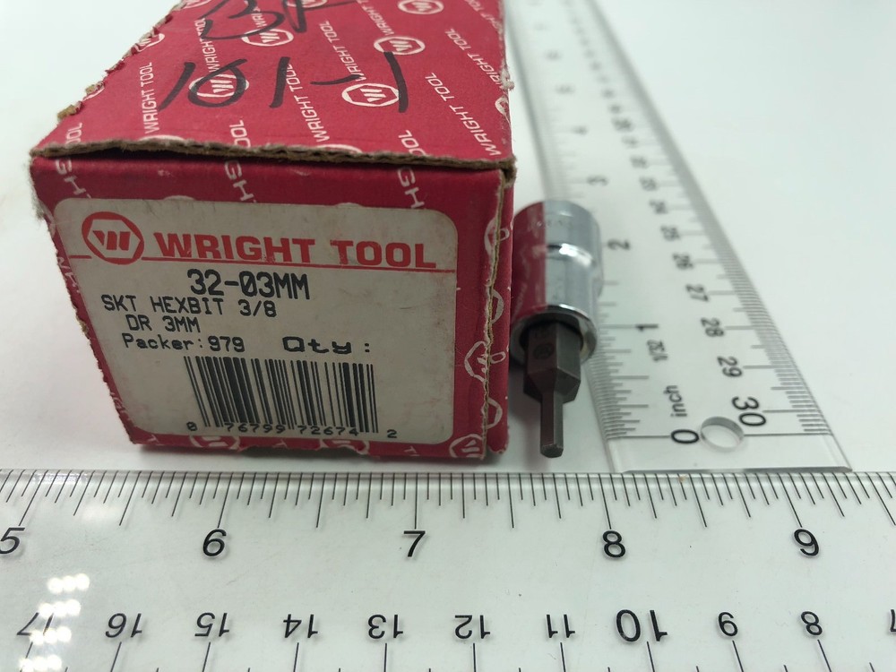 WRIGHT TOOL 3/8" DRIVE SOCKET 32-03 MM HEX TYPE METRIC W/BIT USA MADE FREE SHIP