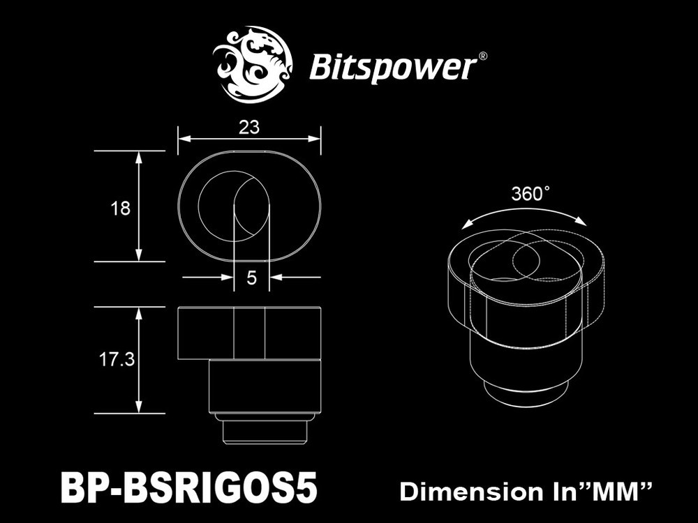 Bitspower X-cross Offset Fitting, Black Sparkle