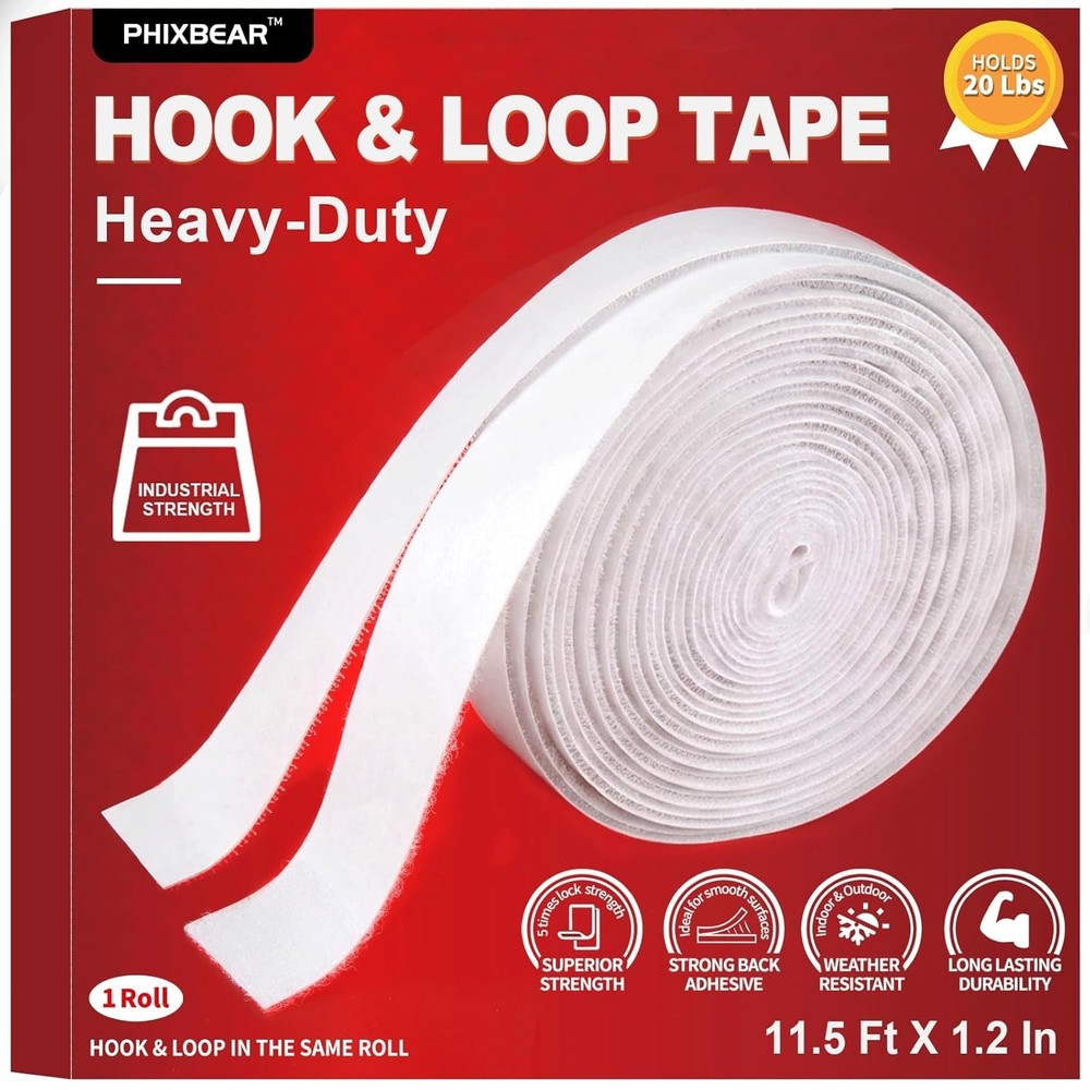 Industrial Strength Hook & Loop Fasteners, 11.5ft - Secure Mounting Solution