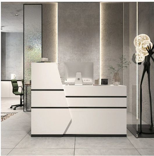 Desk Reception Office Counter Drawer Table Shelf Lockable Modern Checkout Front