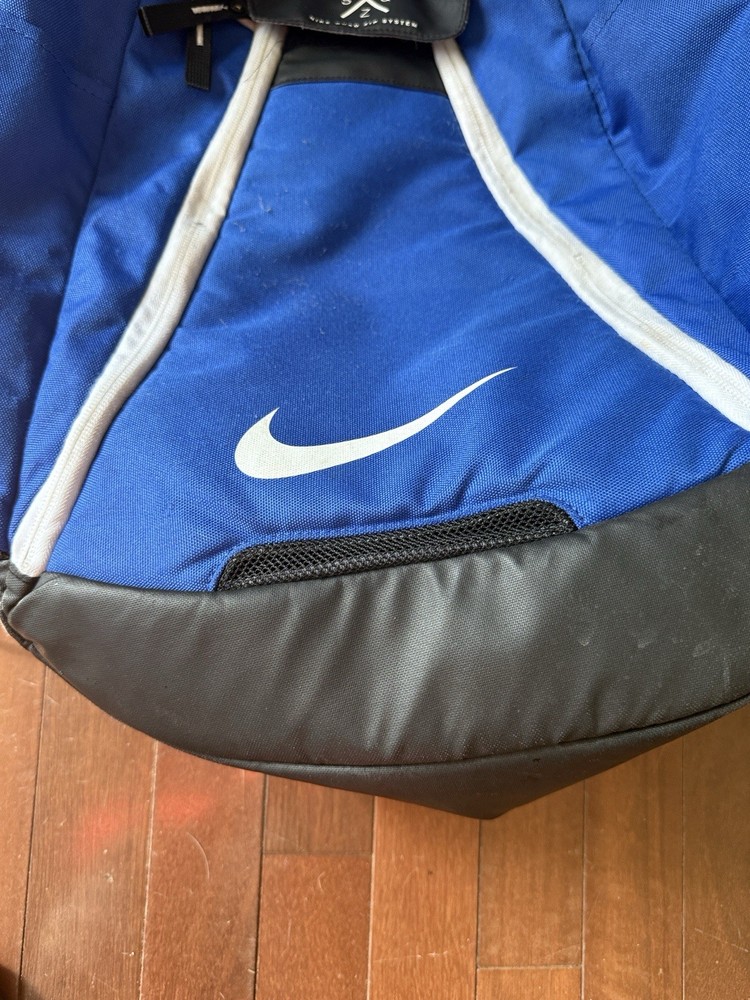 Nike Quad Zip System Blue Baseball Softball Backpack Adjustable Strap Polyester