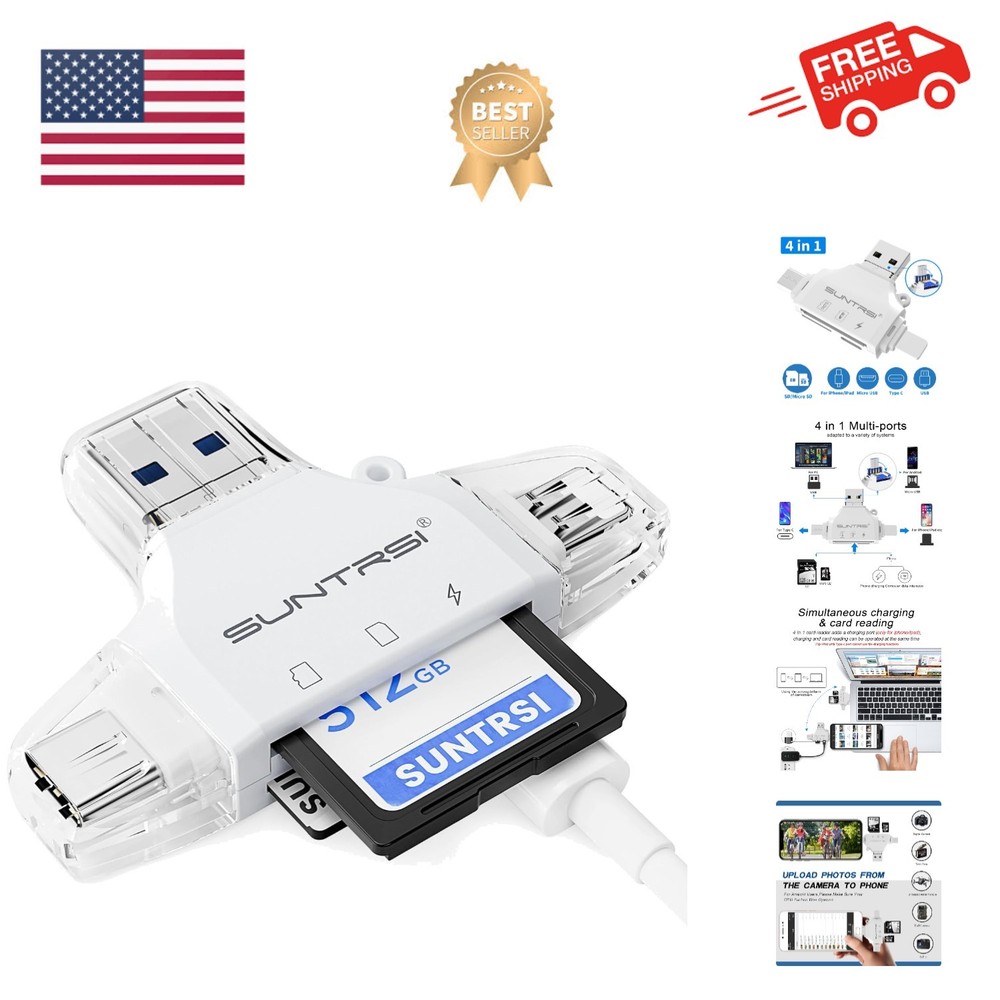 SD/Micro SD Card Reader for iPhone/ipad/Android/Mac/Computer/Camera,Portable ...