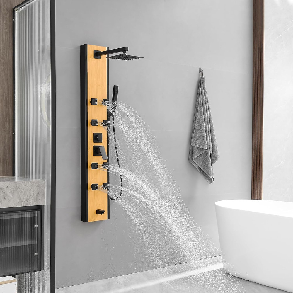 Stainless Steel Shower Panel Tower System 8 Jets Multi-Function Shower Panel Sys