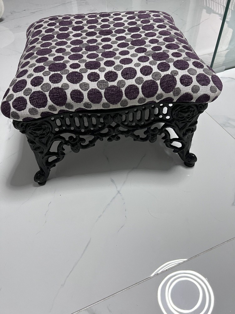Antique Cast Iron Victorian Style Foot Stool.