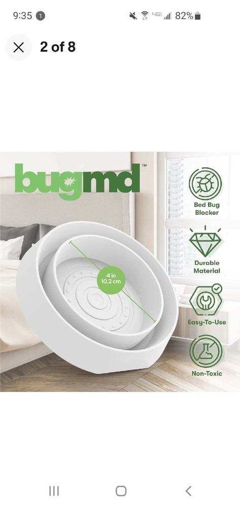 BugMD Bed Bug Blocker (4-Pack) - Bed Bug Trap ~ Bed Bug Catcher ~ Insect Trap