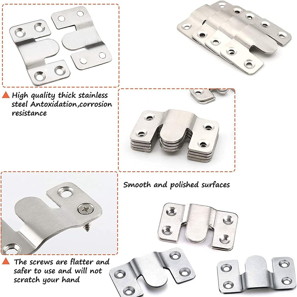 Flush Mount Bracket, Headboard Wall Mounting Brackets-56 X 30Mm Interlocking Han