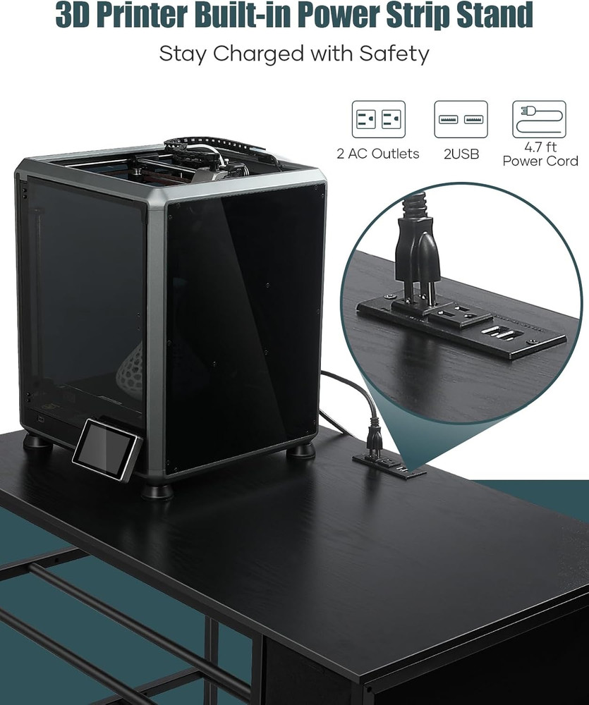 3D Printer Table with Filaments Storage - 3D Printer Stand Filament Storage Rack