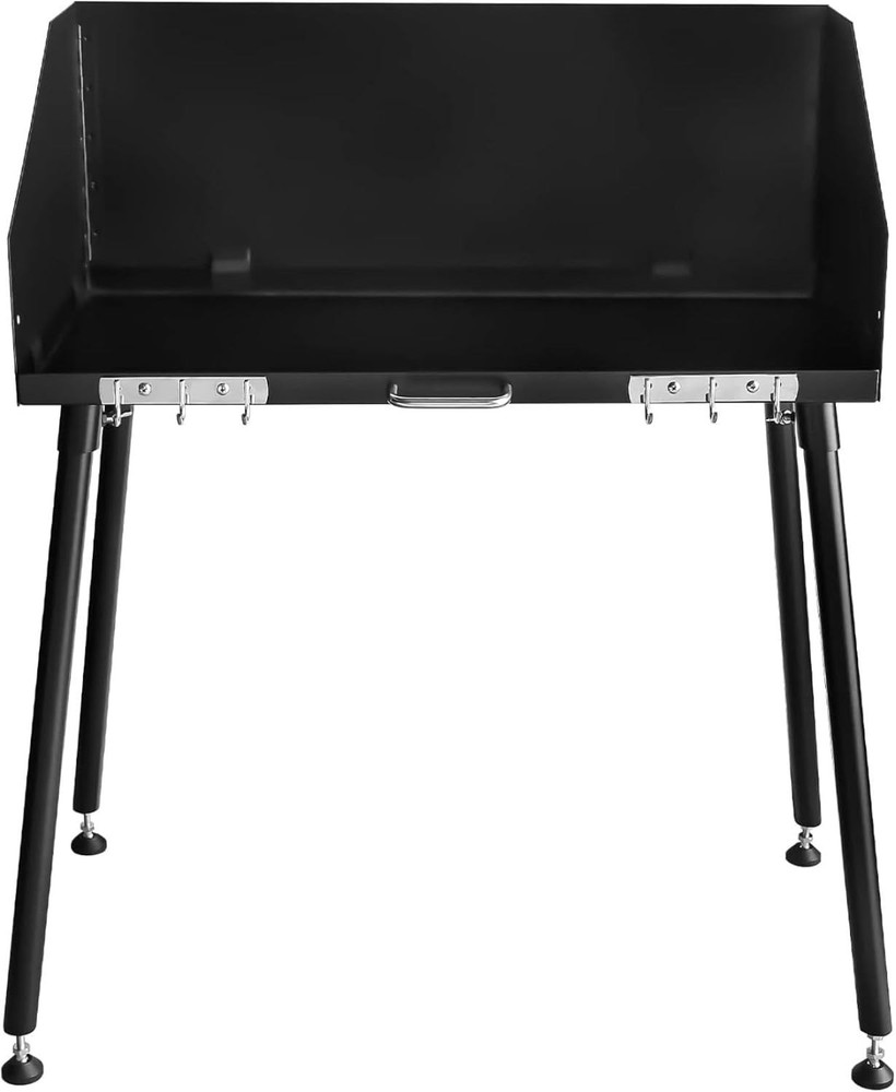 Camp Cooking Table with Foldable Three-Sided Windscreen and Legs