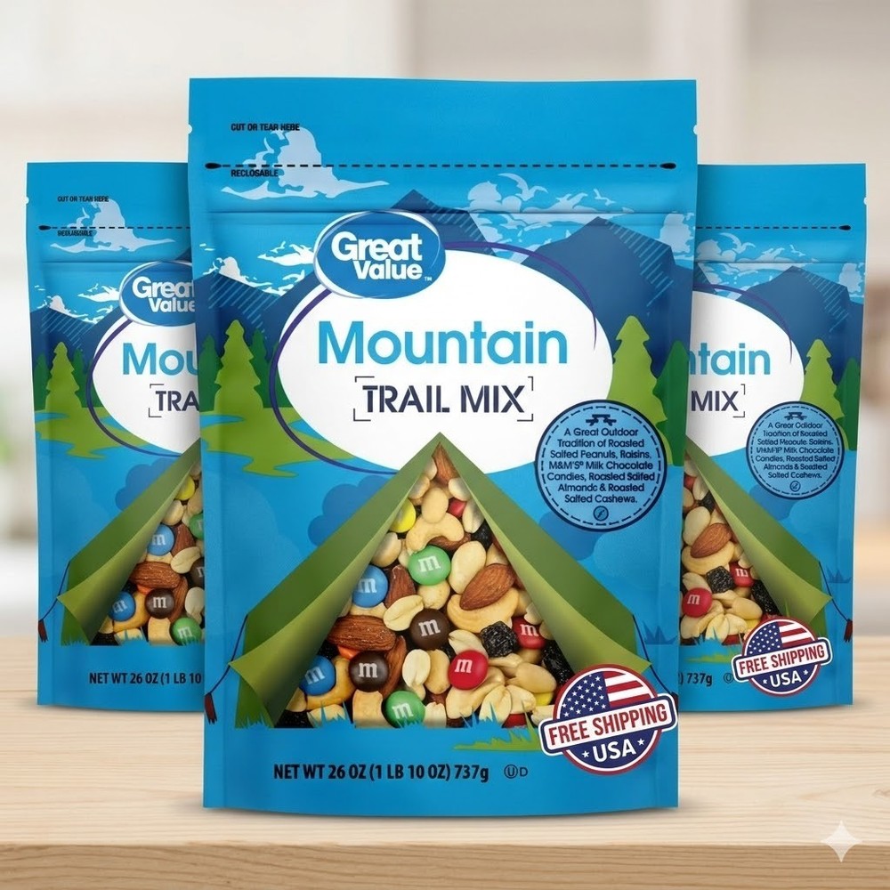 Great Value Mountain Trail Mix 26oz – 3 Pack | Nuts & Dried Fruit Snack